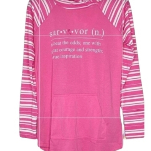 Lularoe Breast Cancer Awareness Pink White Definition of Survivor Amber S NWT - Picture 1 of 3